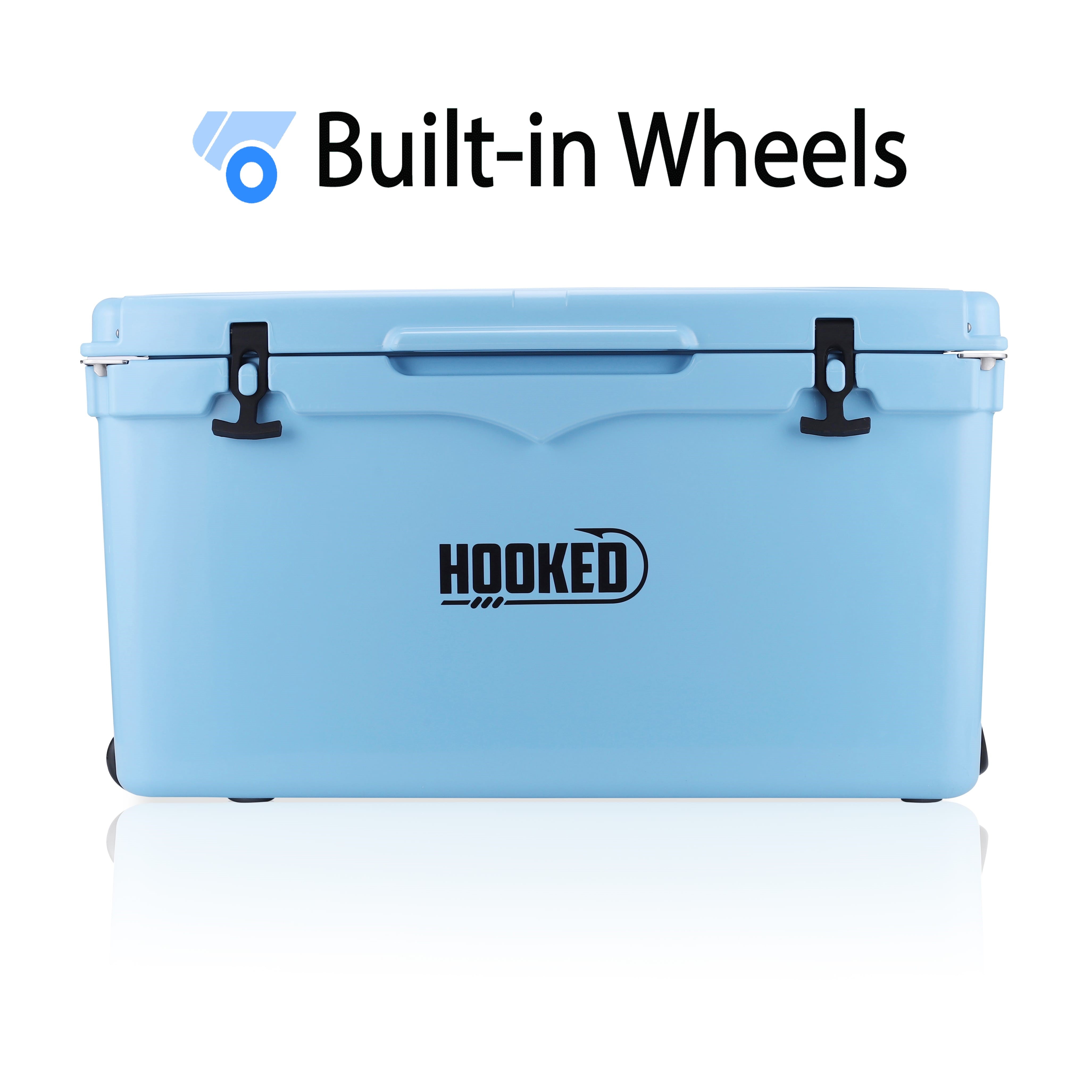 Front image of Carolina Blue cooler.