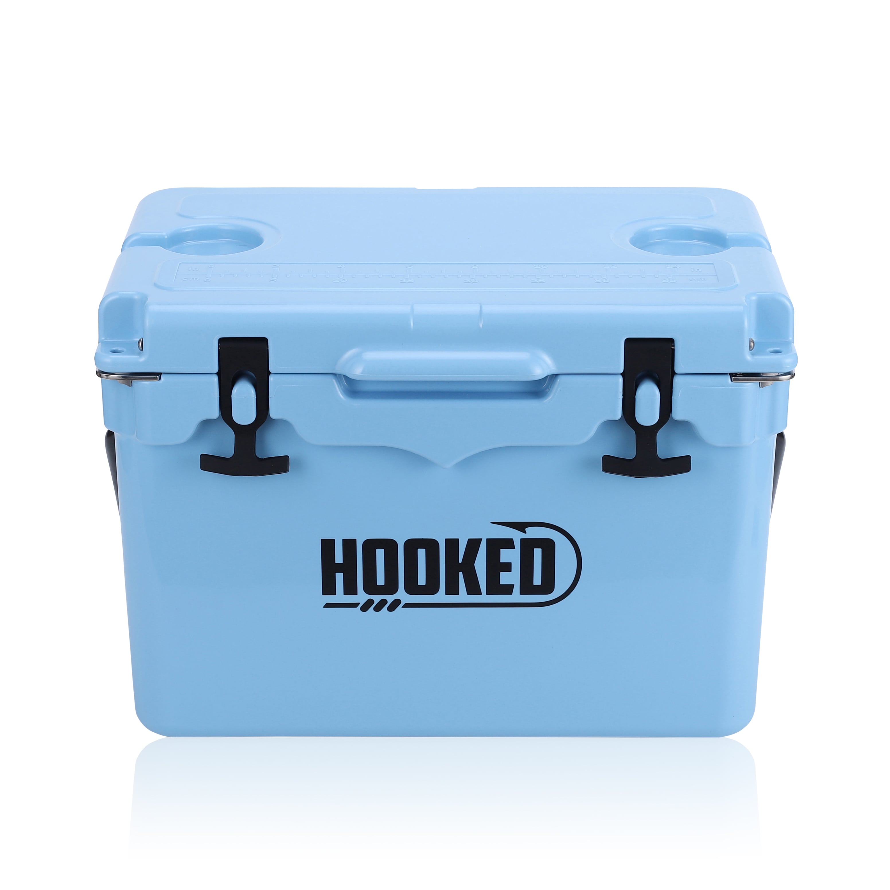 top front image of closed Carolina Blue cooler.