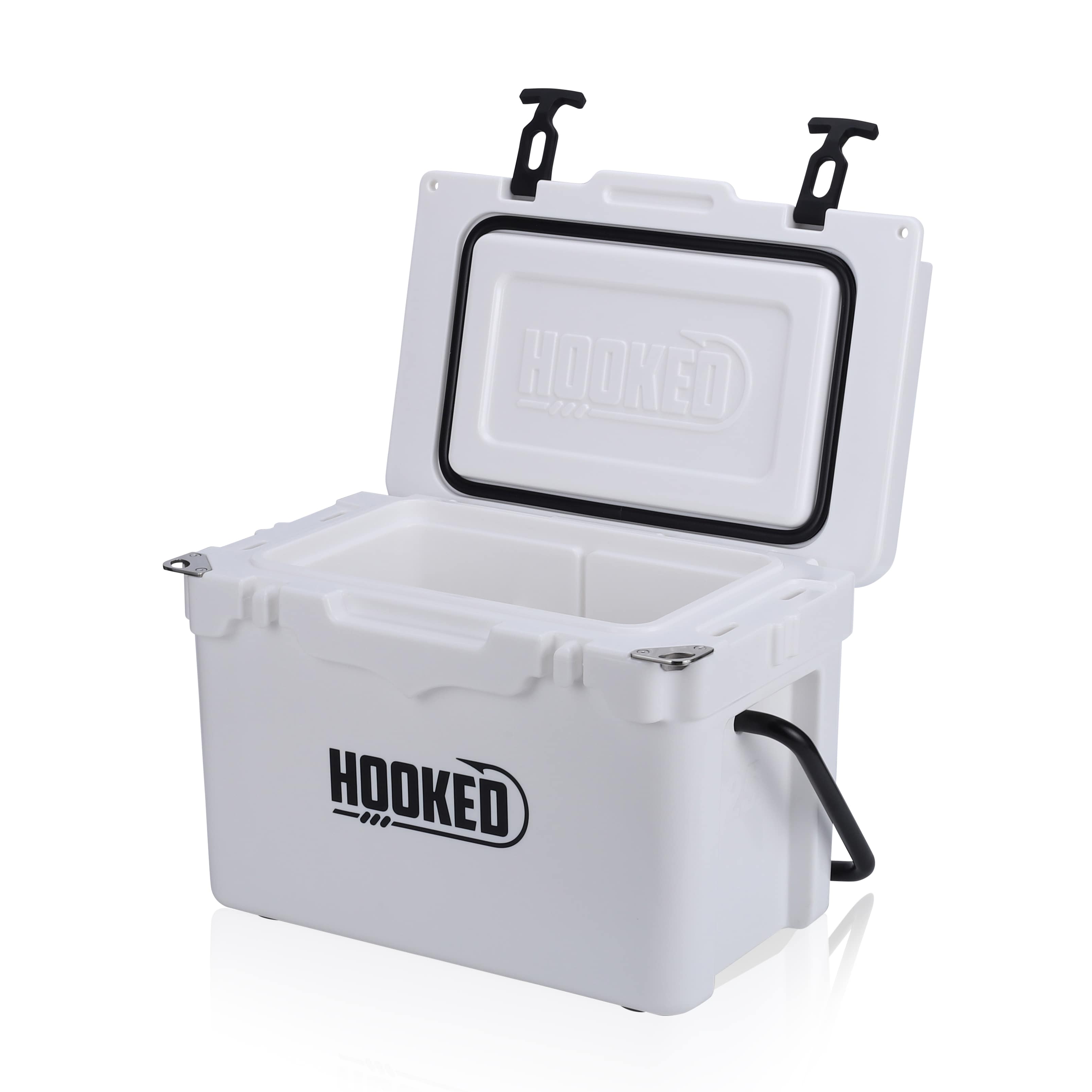 Front / Side image of open White cooler.