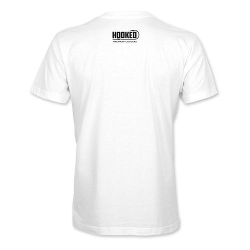 Rear White colored shirt with Hooked logo