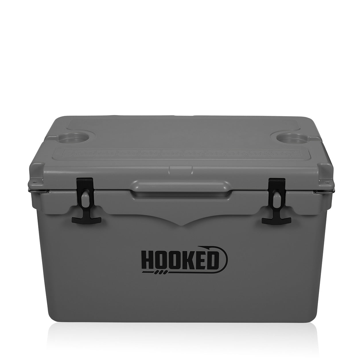 top front image of open Slate Gray cooler.
