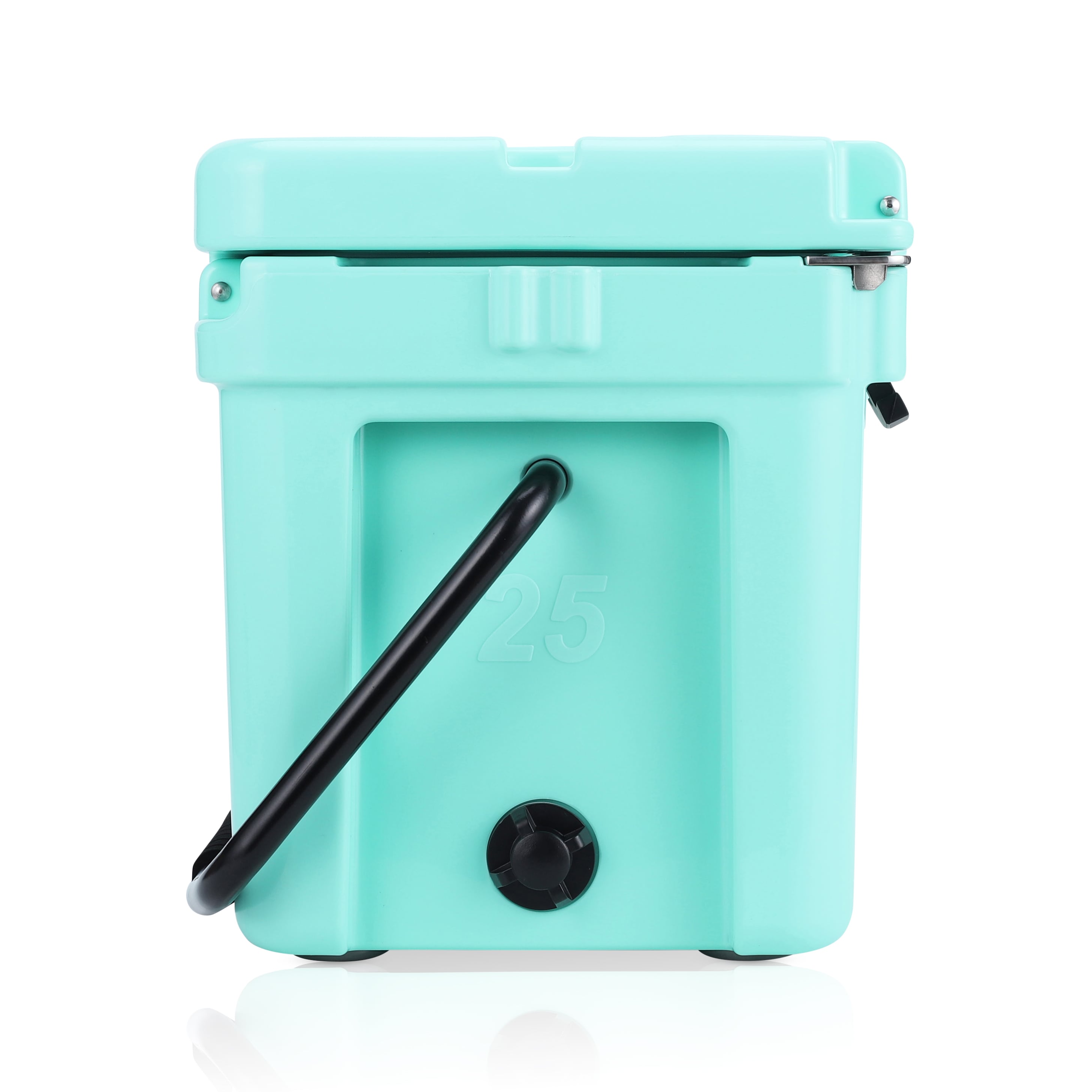 side image of Seafoam cooler with drain plug