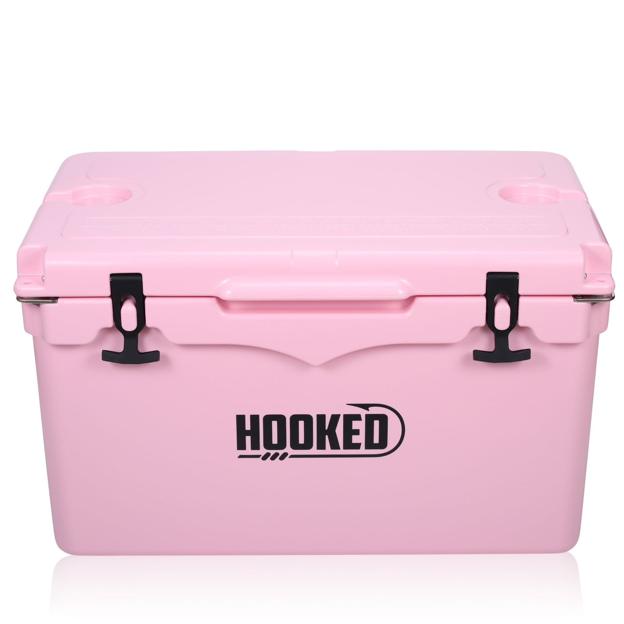 top front image of closed Pink cooler.
