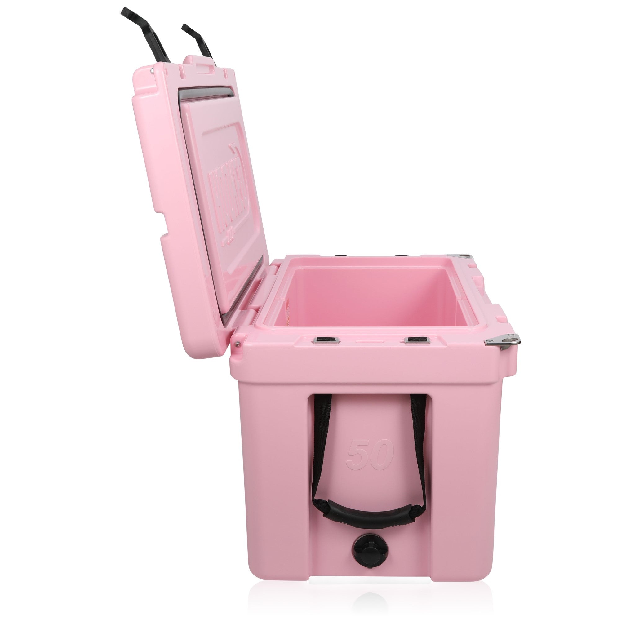 Open side image of Pink cooler.
